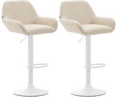 2er Set Barhocker Braga Kunstleder wei� - creme