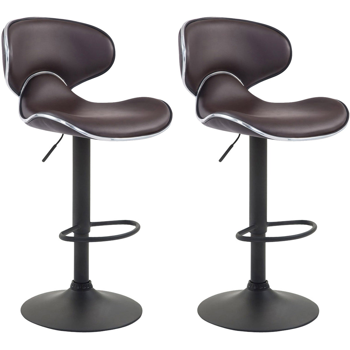 2er Set Barhocker Las Vegas V2 Kunstleder schwarz - braun