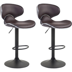 2er Set Barhocker Las Vegas V2 Kunstleder schwarz - braun