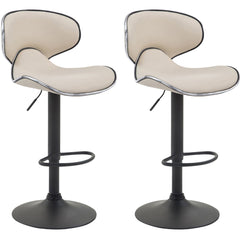 2er Set Barhocker Las Vegas V2 Kunstleder schwarz - creme