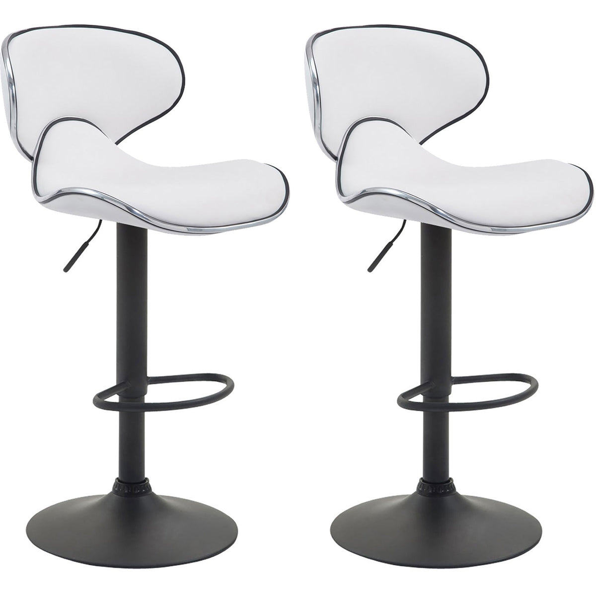2er Set Barhocker Las Vegas V2 Kunstleder schwarz - weiß