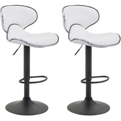 2er Set Barhocker Las Vegas V2 Kunstleder schwarz - weiß