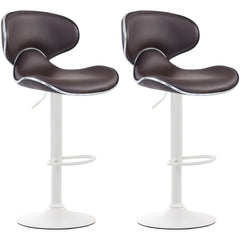 2er Set Barhocker Las Vegas V2 Kunstleder weiß - braun