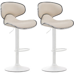 2er Set Barhocker Las Vegas V2 Kunstleder weiß - creme
