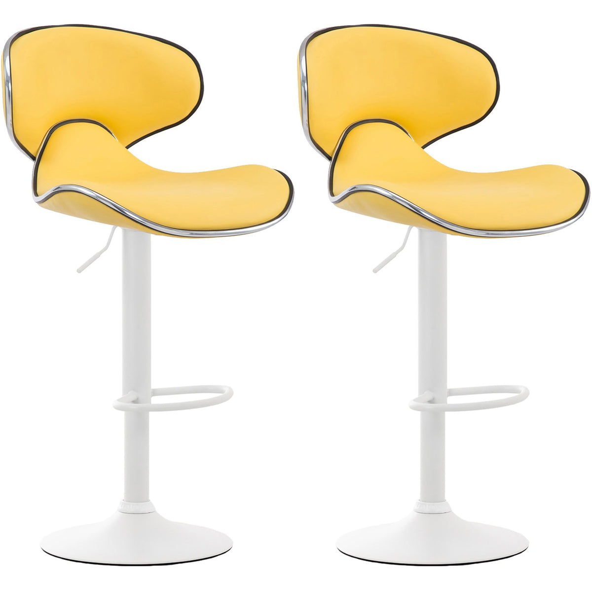 2er Set Barhocker Las Vegas V2 Kunstleder weiß - gelb