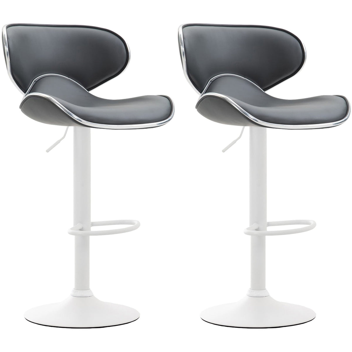 2er Set Barhocker Las Vegas V2 Kunstleder weiß - grau