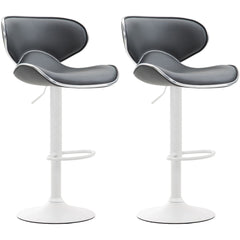 2er Set Barhocker Las Vegas V2 Kunstleder weiß - grau