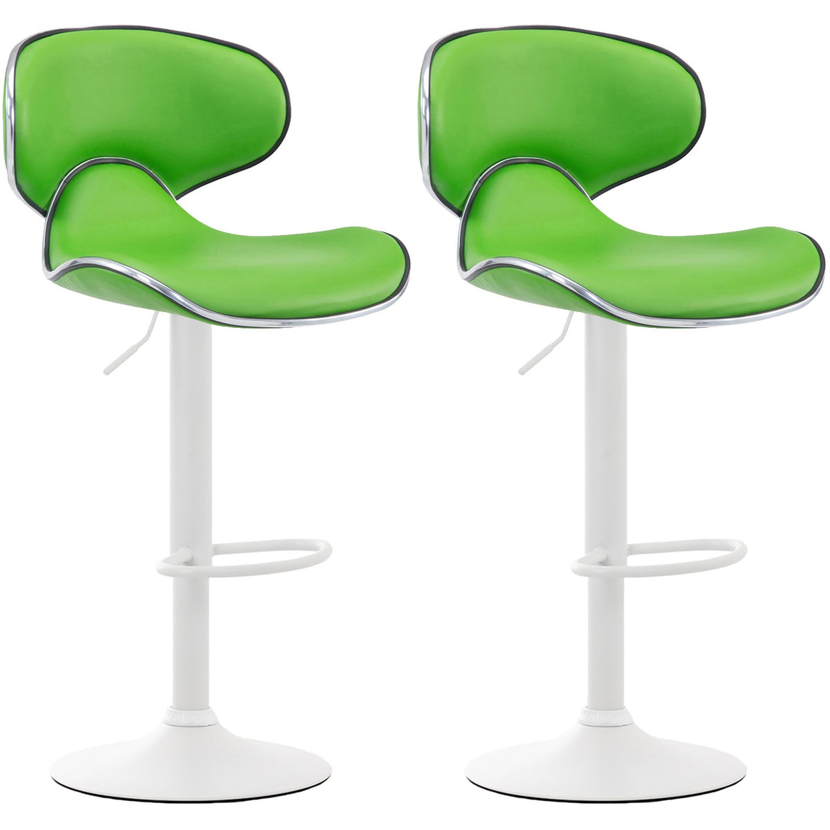 2er Set Barhocker Las Vegas V2 Kunstleder weiß - grün
