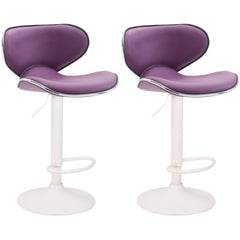 2er Set Barhocker Las Vegas V2 Kunstleder weiß - lila