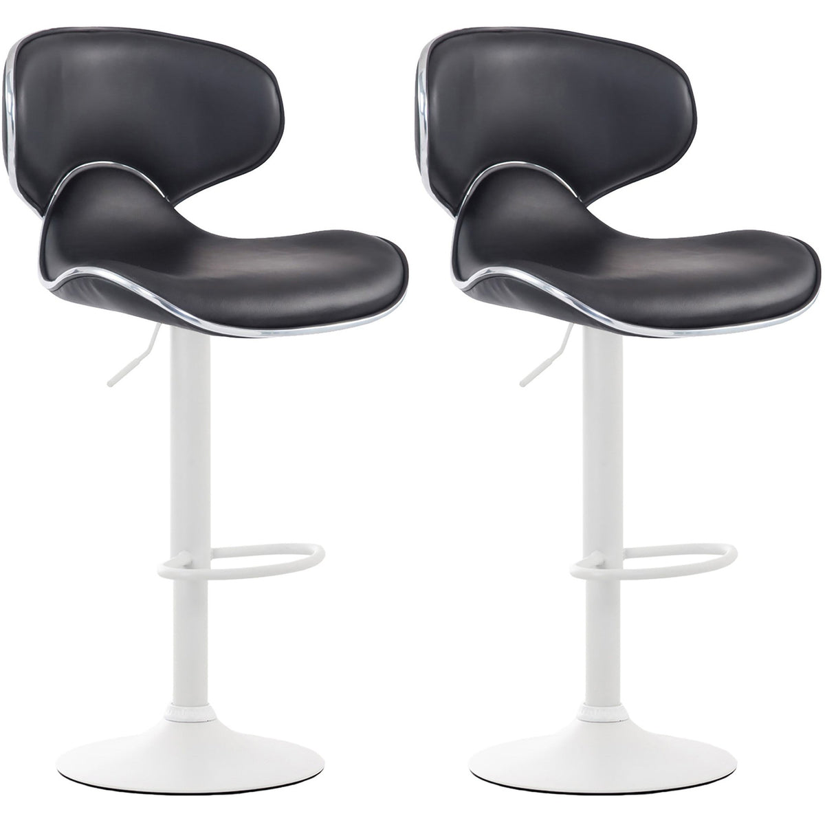 2er Set Barhocker Las Vegas V2 Kunstleder weiß - schwarz