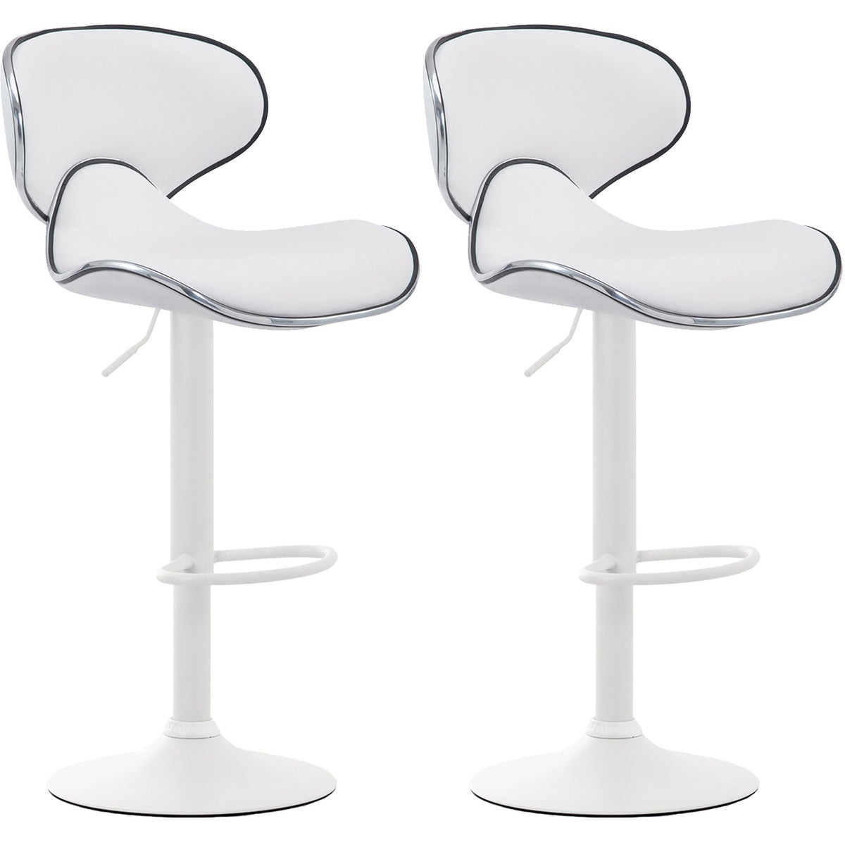 2er Set Barhocker Las Vegas V2 Kunstleder weiß - weiß