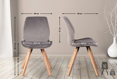 Stuhl Luna Samt - grau