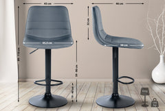 Barhocker Lex Kunstleder Schwarz - grau