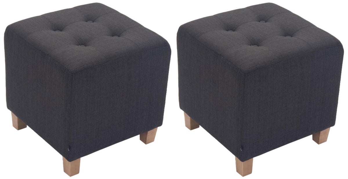 2er Set Sitzhocker Pharao, antik-hell - dunkelgrau