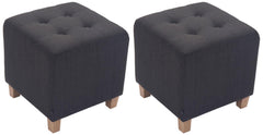 2er Set Sitzhocker Pharao, antik-hell - dunkelgrau