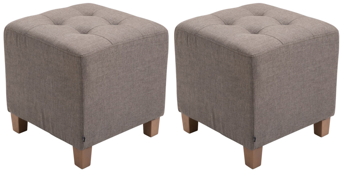 2er Set Sitzhocker Pharao, antik-hell - taupe