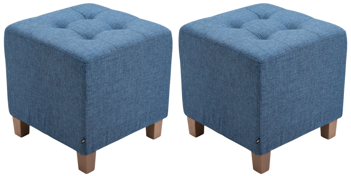 2er Set Sitzhocker Pharao, antik-hell - blau