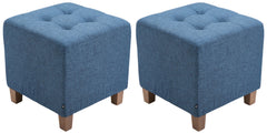 2er Set Sitzhocker Pharao, antik-hell - blau