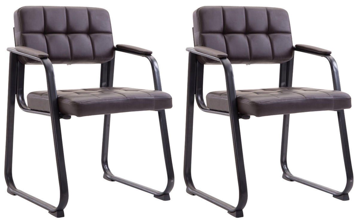 2er Set Besucherst�hle Canada B Kunstleder - braun