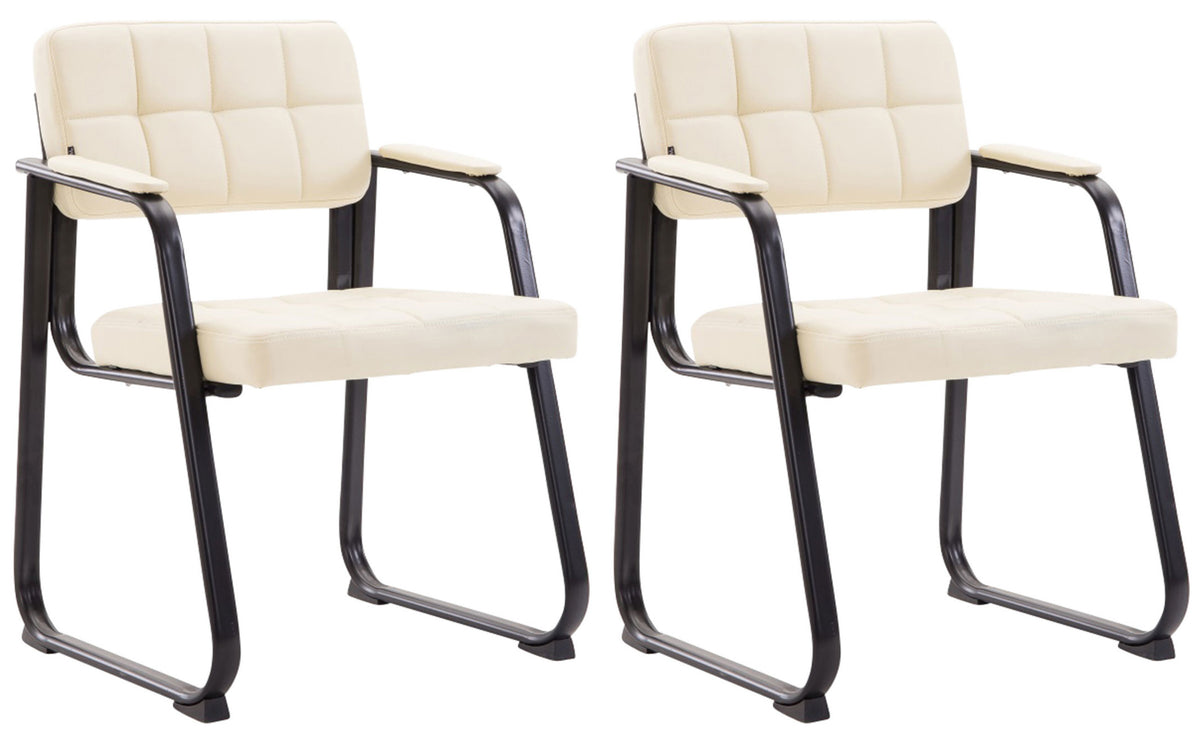 2er Set Besucherst�hle Canada B Kunstleder - creme