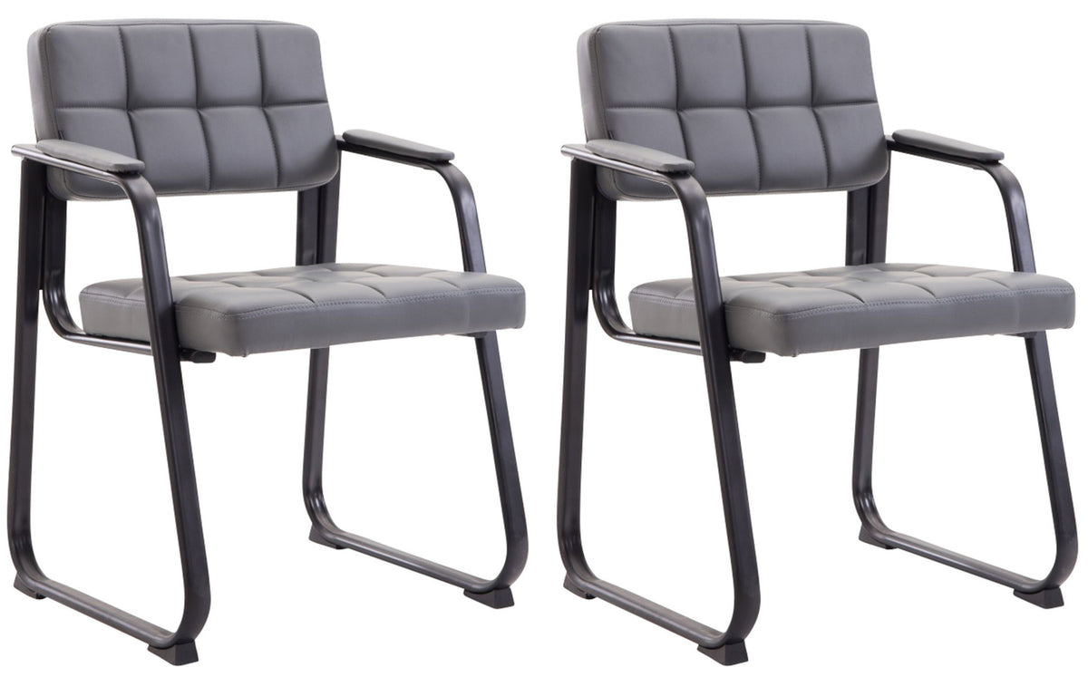 2er Set Besucherst�hle Canada B Kunstleder - grau