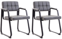 2er Set Besucherst�hle Canada B Kunstleder - grau