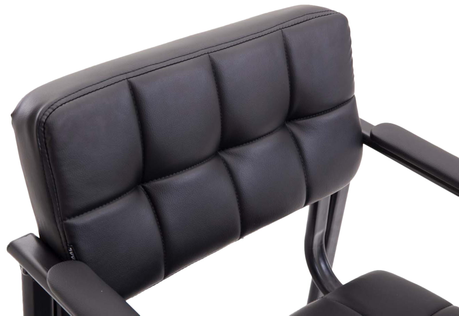 Set di 2 sedie visitatore Canada B in pelle nera, imbottite e curve, ideali per conferenze e ambienti eleganti.