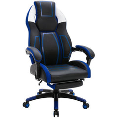 Bürostuhl Clovis Kunstleder - schwarz/blau