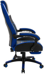 Bürostuhl Clovis Kunstleder - schwarz/blau