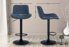 Barhocker Minosa Stoff - blau