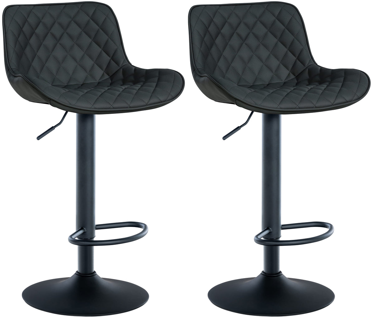2er Set Barhocker Minosa Kunstleder - schwarz