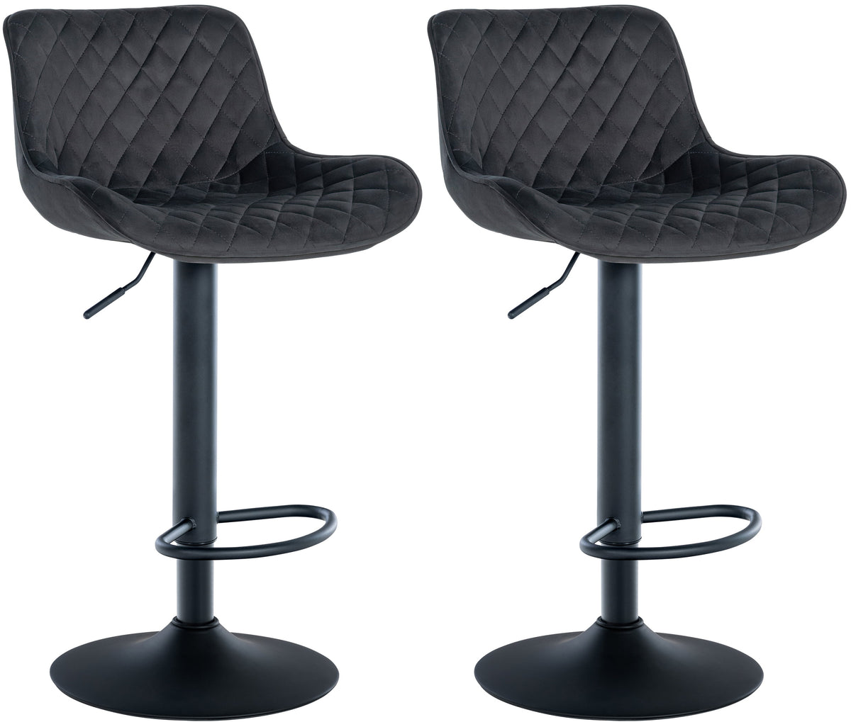 2er Set Barhocker Minosa Samt - schwarz