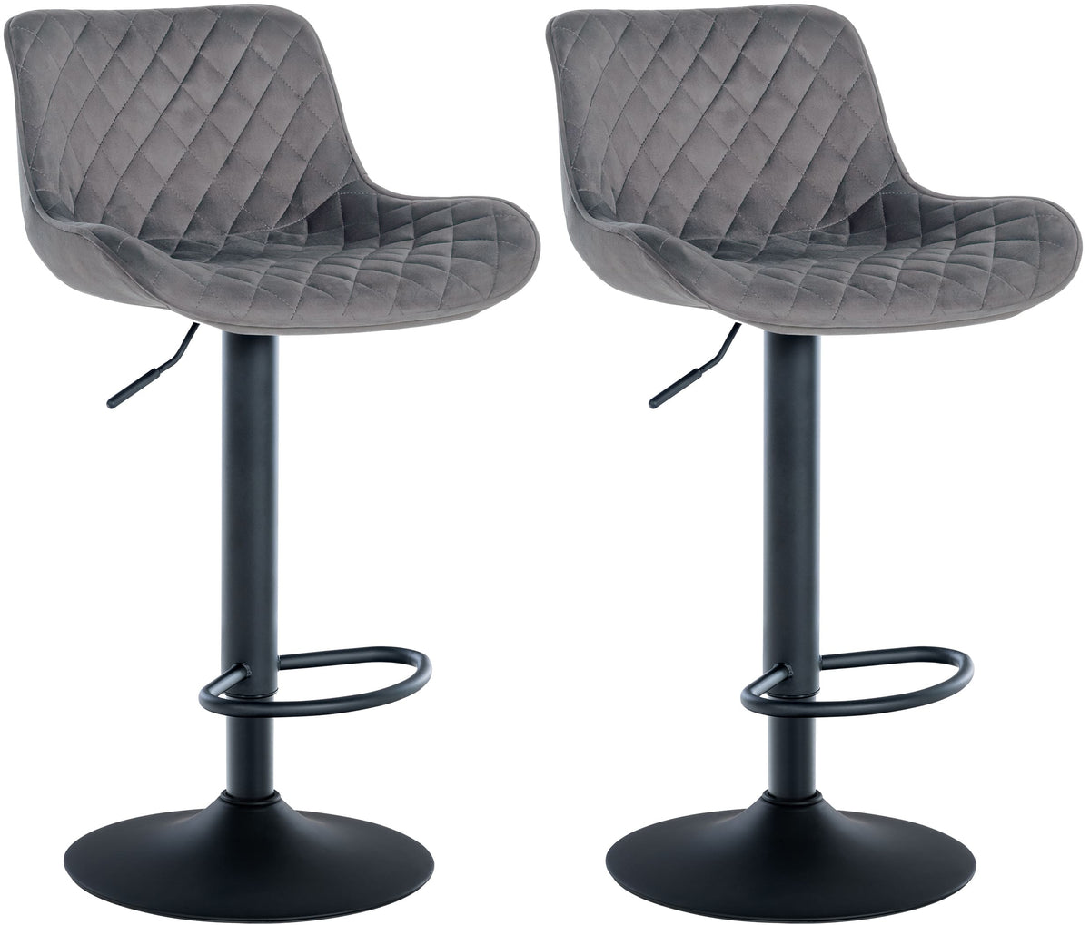 2er Set Barhocker Minosa Samt - dunkelgrau