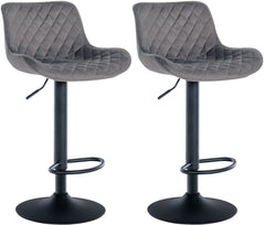 2er Set Barhocker Minosa Samt - dunkelgrau