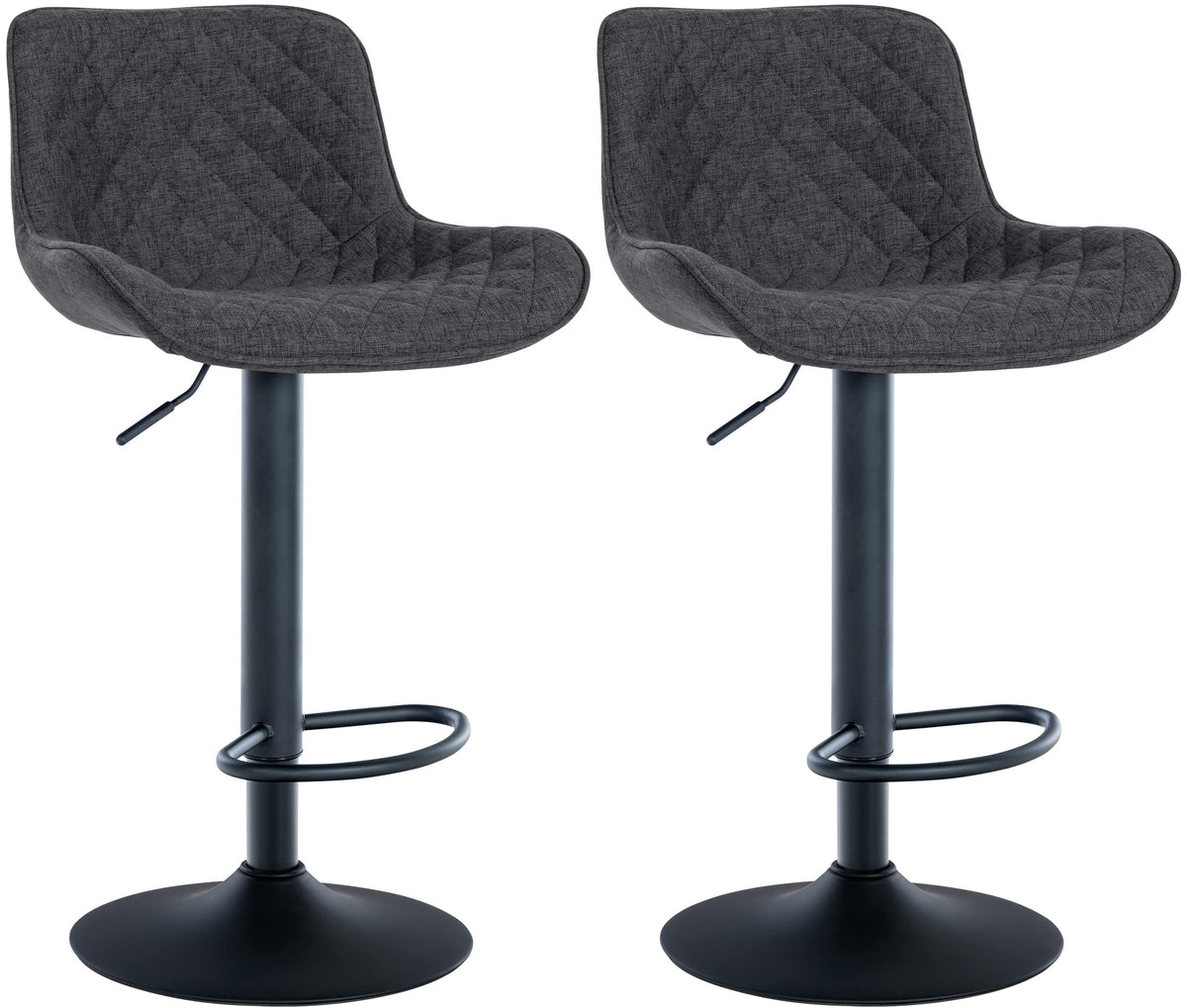 2er Set Barhocker Minosa Stoff - schwarz