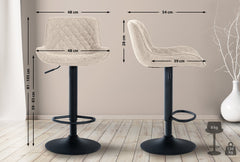 2er Set Barhocker Minosa Stoff - taupe