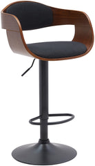Barhocker Kingston B Stoff - walnuss/schwarz