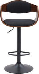 Barhocker Kingston B Stoff - walnuss/schwarz