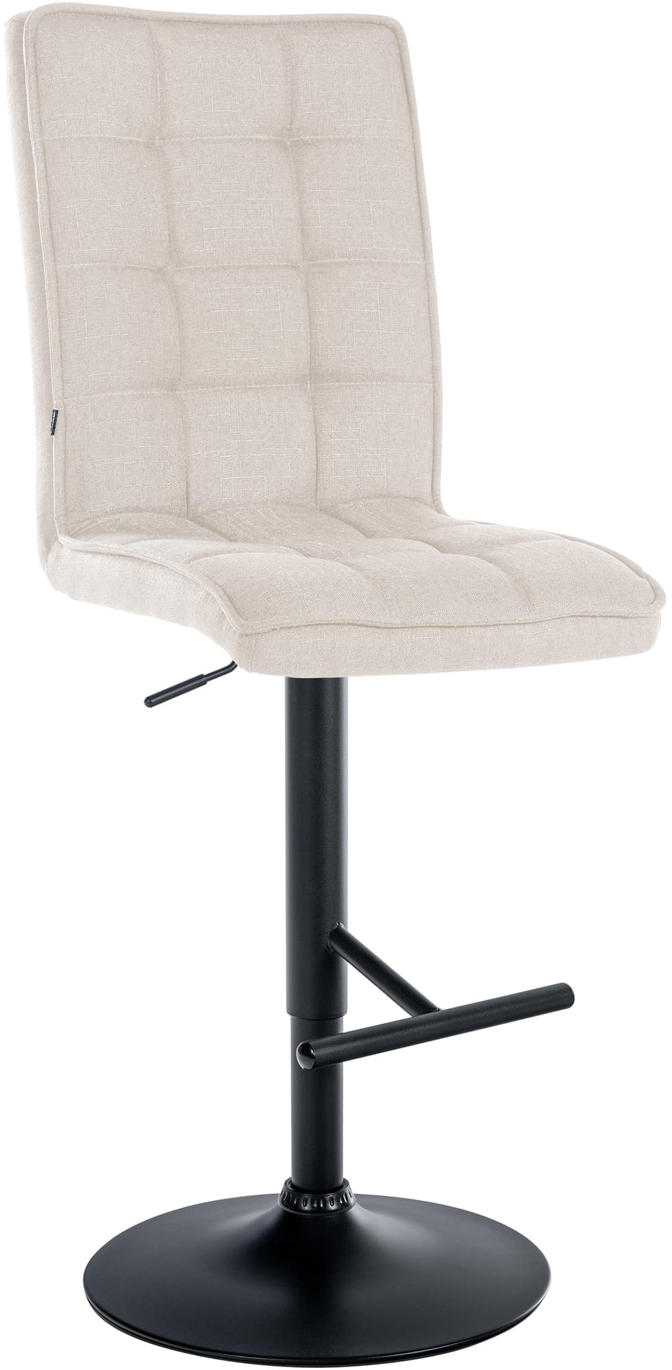 Barhocker Peking V2 Stoff schwarz - creme