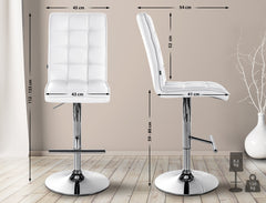 Barhocker Peking V2 Kunstleder chrom - wei�