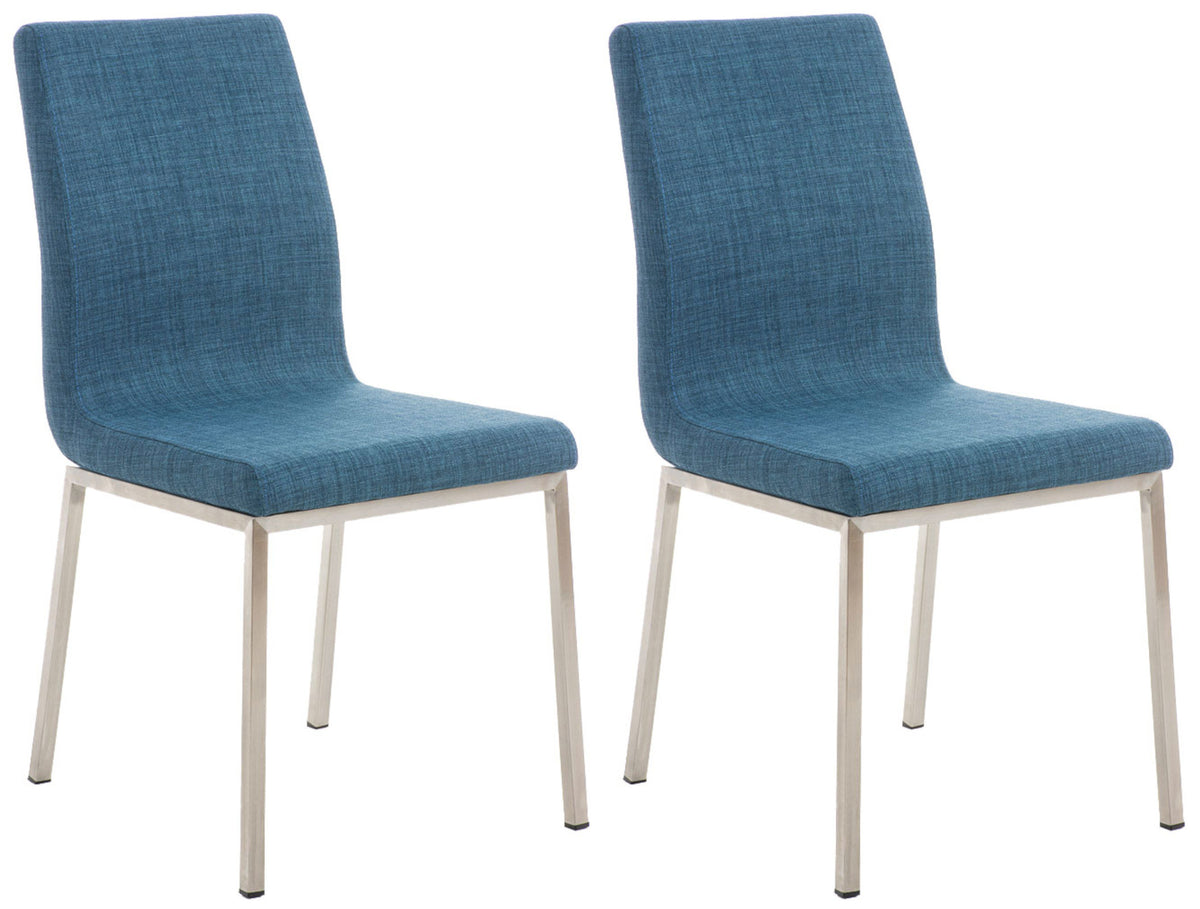2er Set Esszimmerstühle Colmar Stoff - blau
