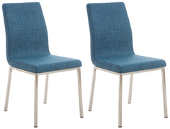2er Set Esszimmerstühle Colmar Stoff - blau