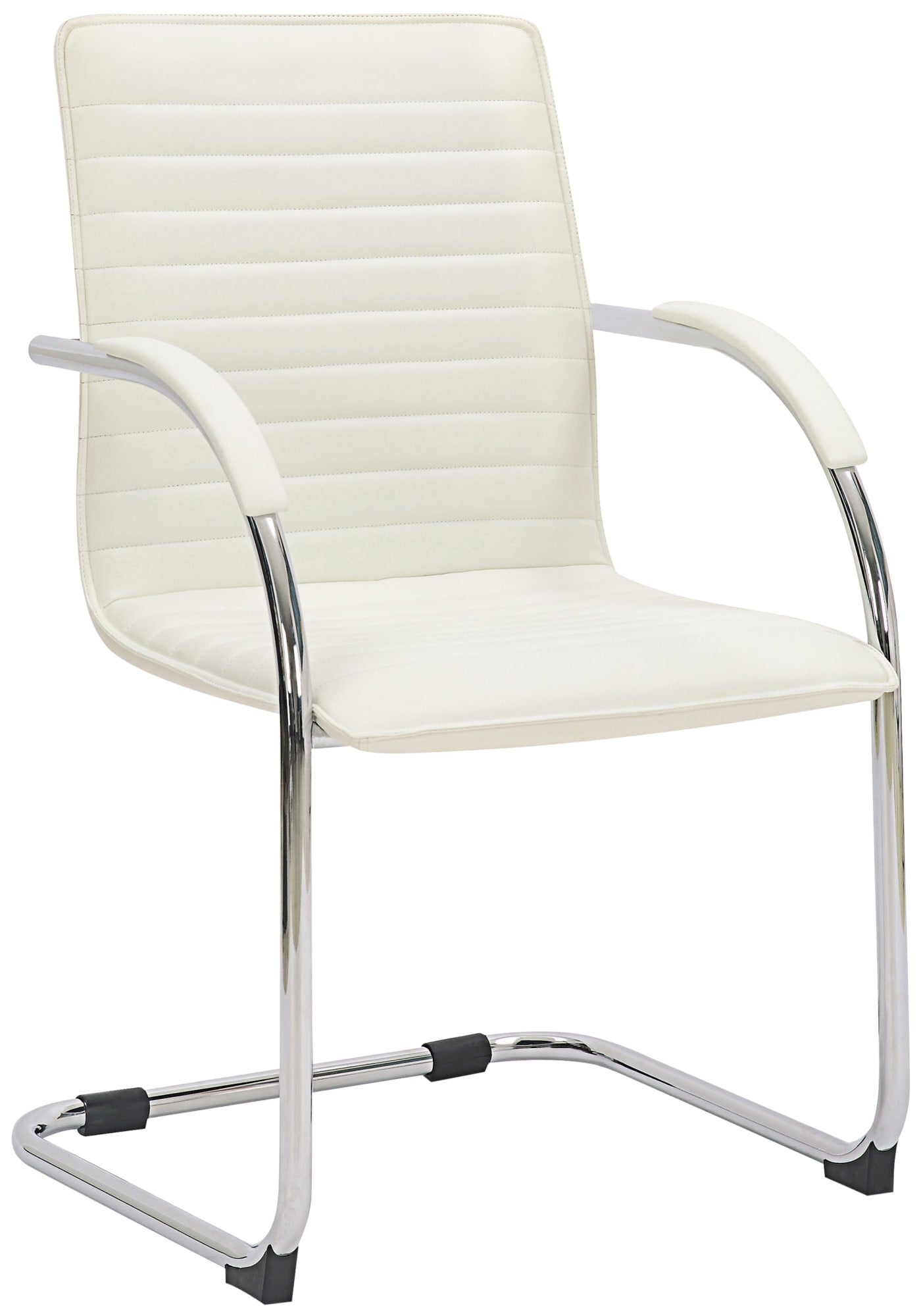 Set di 2 sedie visitatore Tira in pelle sintetica bianca, design robusto e confortevole per ufficio e sala attesa.