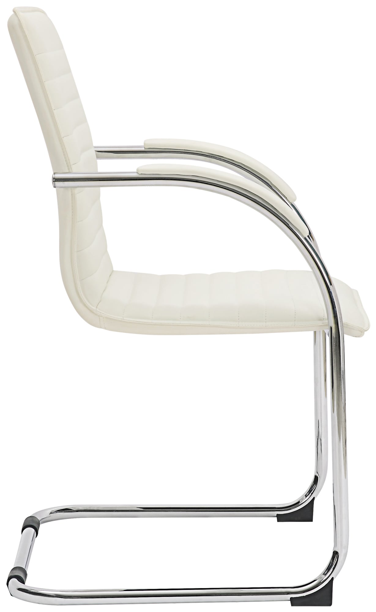 Set di 2 sedie visitatore Tira in pelle sintetica bianca, design robusto e confortevole per ufficio e sala attesa.