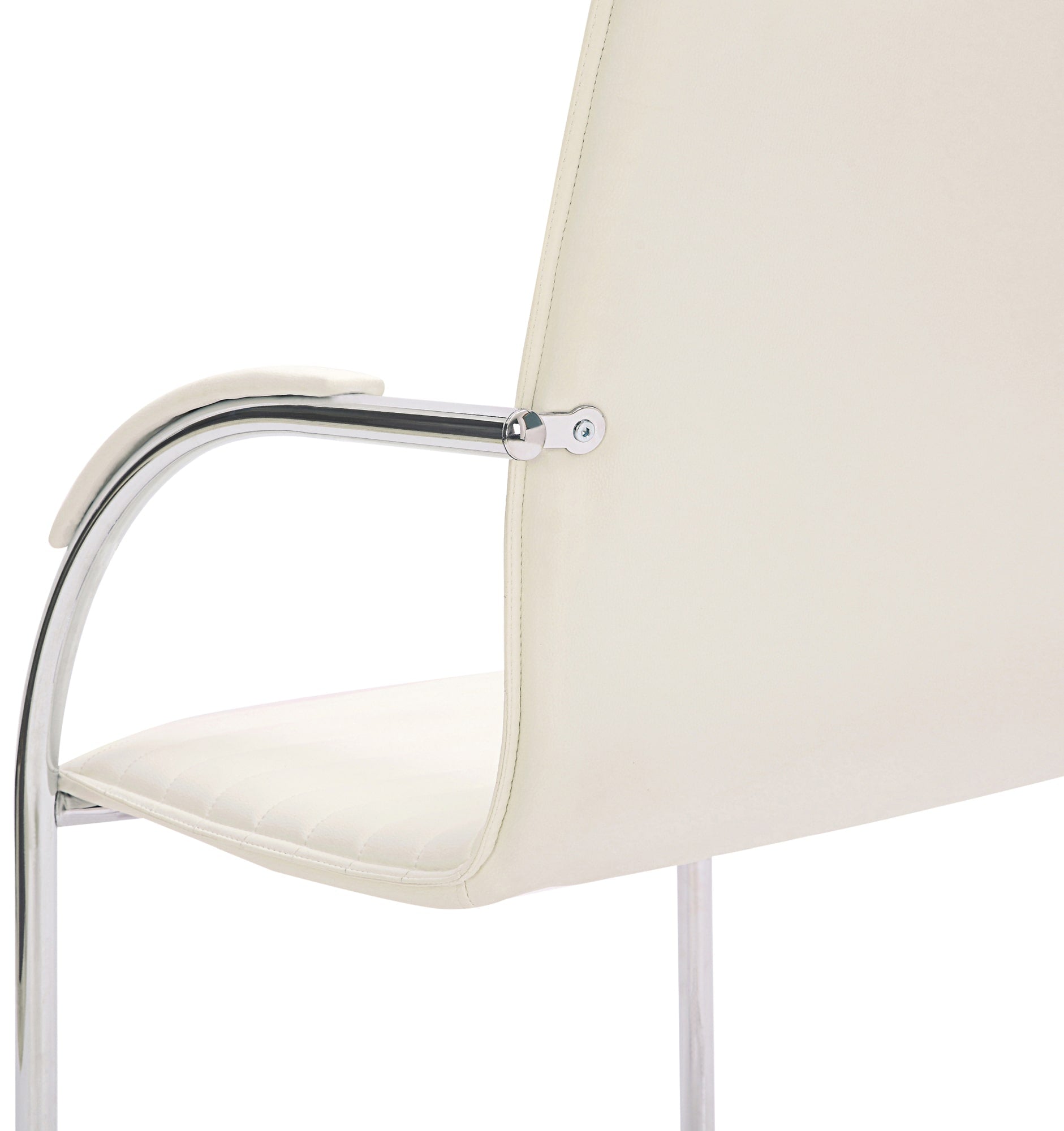 Set di 2 sedie visitatore Tira in pelle sintetica bianca, design robusto e confortevole per ufficio e sala attesa.