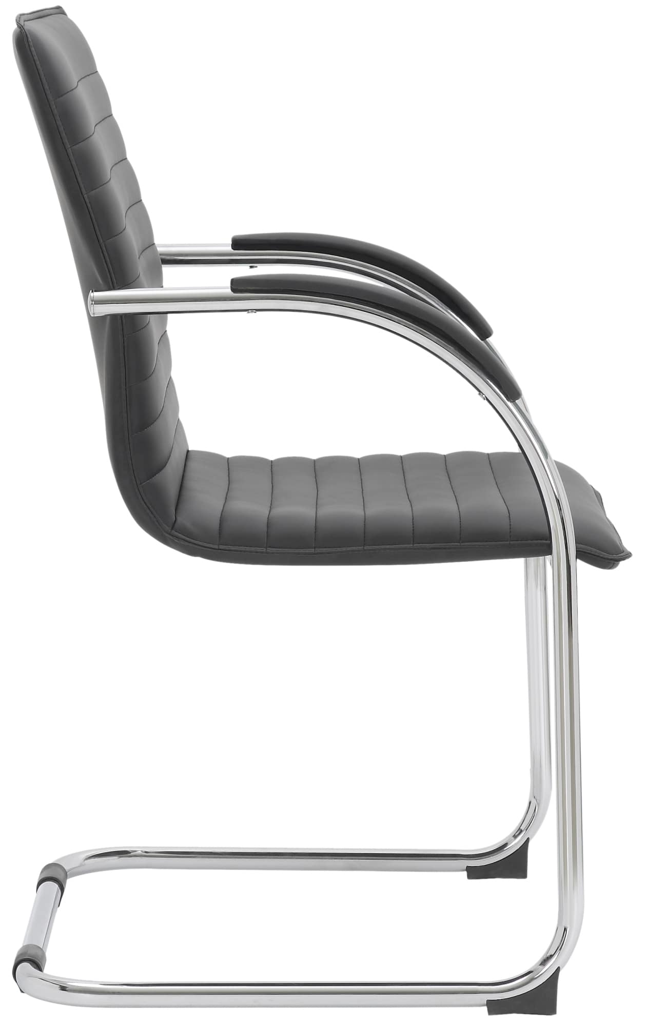 Set di 2 sedie visitatori Tira in pelle sintetica nera, design robusto e confortevole per ambienti moderni.