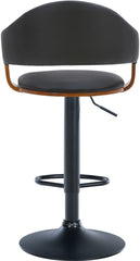 Barhocker Nilse Kunstleder schwarz - walnuss/schwarz