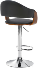 Barhocker Nilse Kunstleder chrom - walnuss/schwarz