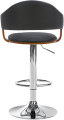 Barhocker Nilse Kunstleder chrom - walnuss/schwarz