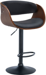 Barhocker Portmore Kunstleder schwarz - walnuss/schwarz